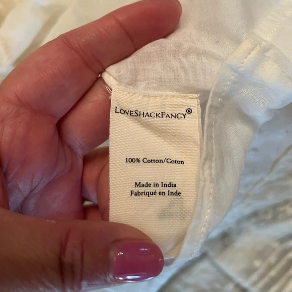 LOVESHACKFANCY Quincy Mini Dress Embroidered Ruffle Dress Size Medium EUC - Picture 12 of 12